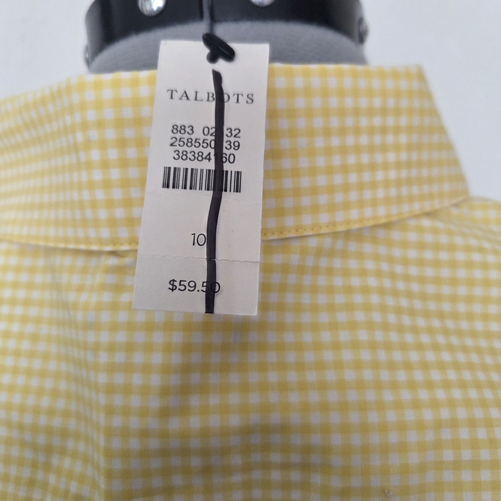 Talbots Yellow Gingham Button Down Shirt NWT - image 3